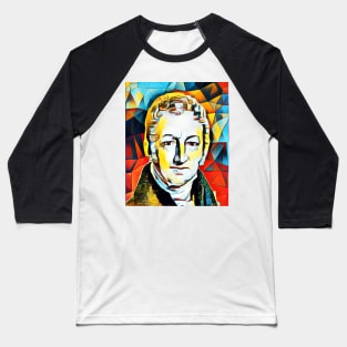 Thomas Robert Malthus Abstract Portrait | Thomas Robert Malthus Artwork 2 Baseball T-Shirt